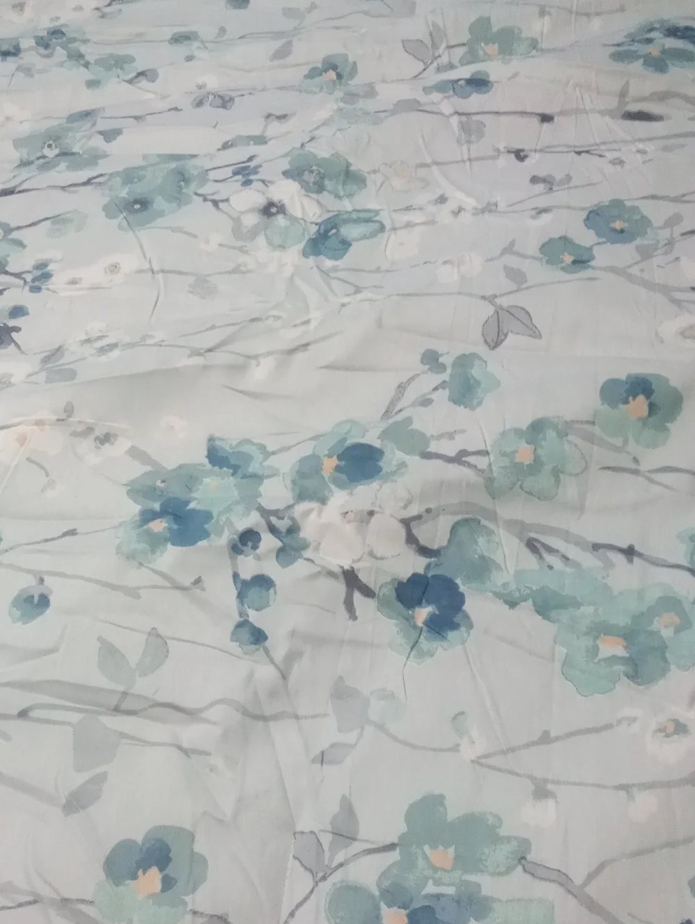 Floral Blue Green Cotton Comforter King NWT $99.99 Floral